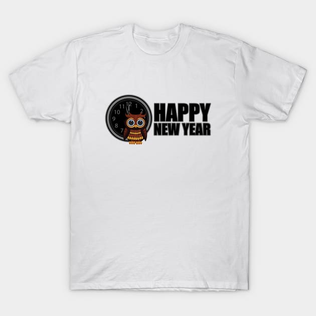 Happy New Year - Owl T-Shirt by adamzworld